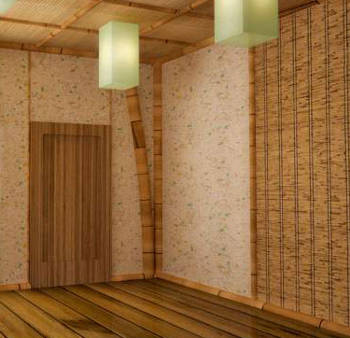 Бамбуковые обои в спальне